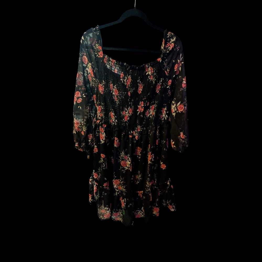 Zenobia Black Floral Dress
